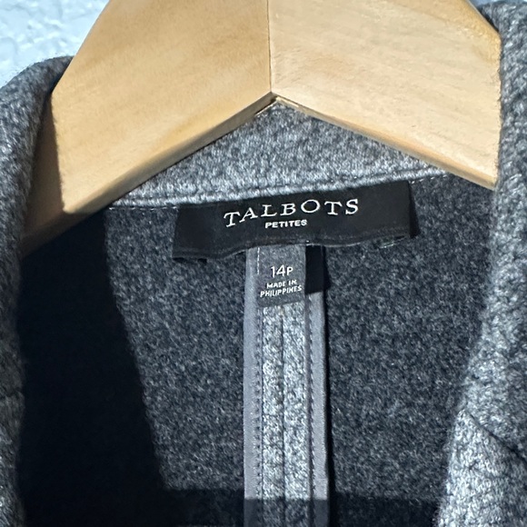 Talbots Women Wool Charcoal Blazer Petite Size 14 - Picture 2 of 10